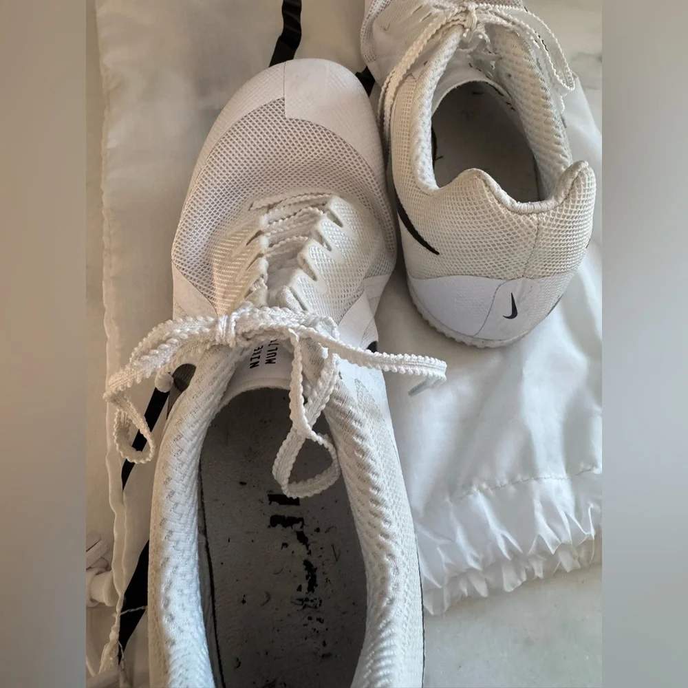 Nike White & Black Track Spikes Mens 10.5